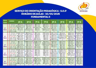 Horario Aula 2025 Atualizado